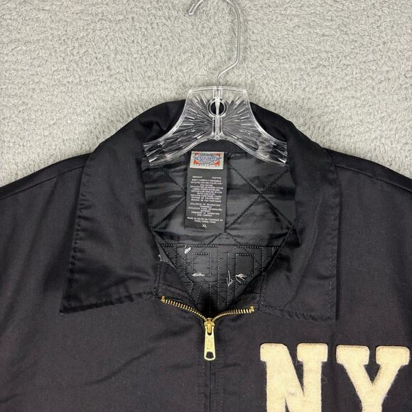 Ebbets Field Hebrew Orphan Asylum Jacket Men’s XL Black Quilted Zip Baseball NYC - Picture 4 of 16